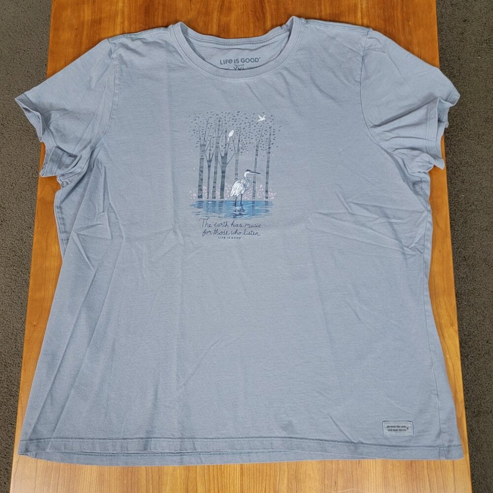Life Is Good Crew Neck Short Sleeve Tee The Earth Has Music For Those Who Listen - Picture 5 of 7